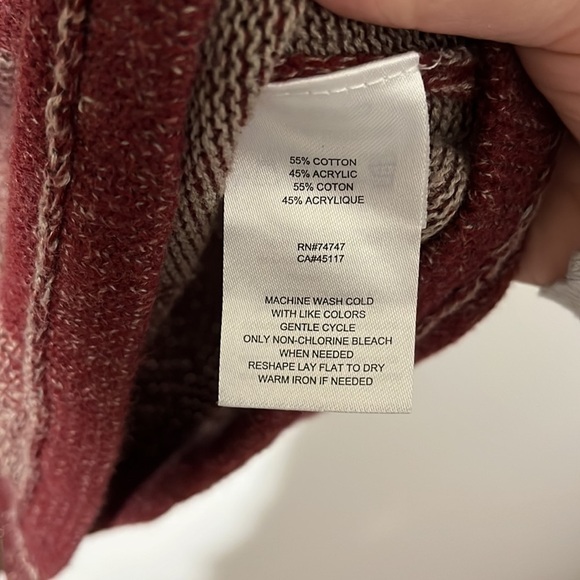 Natural Reflections Womens Sweater Jacket Burgundy Hoodie Cardigan Size S Hiking - Picture 4 of 11